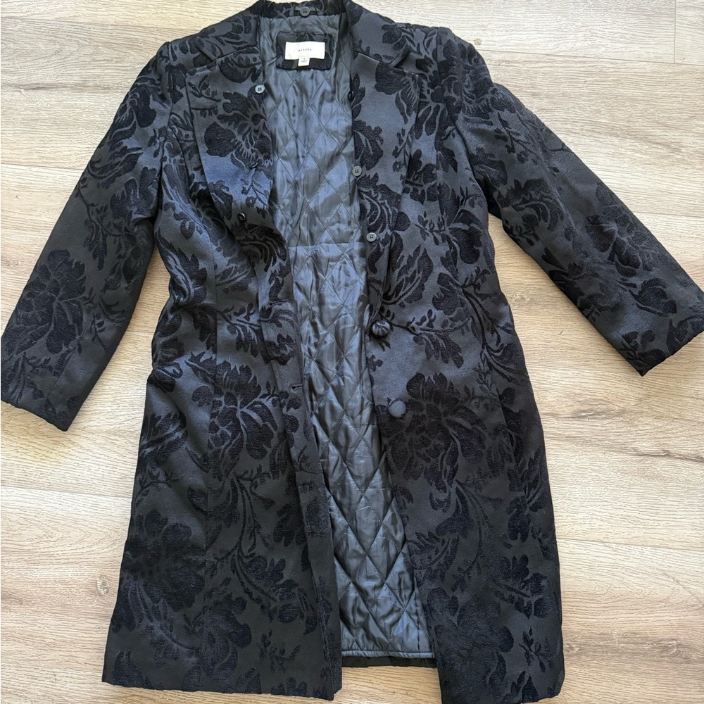 Merona Charcoal Floral Coat